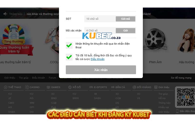 Các điều cần biết khi đăng ký Kubet