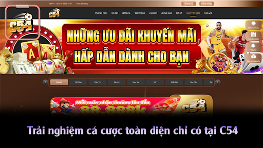 Trải nghiệm độc đáo và toàn diện chỉ có tại nhà cái C54